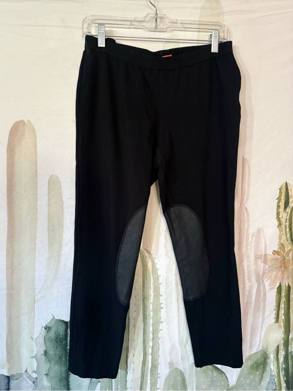 Tory Burch Black Equestrian Riding Pants Leather Knee Patches Womens🌵Medium